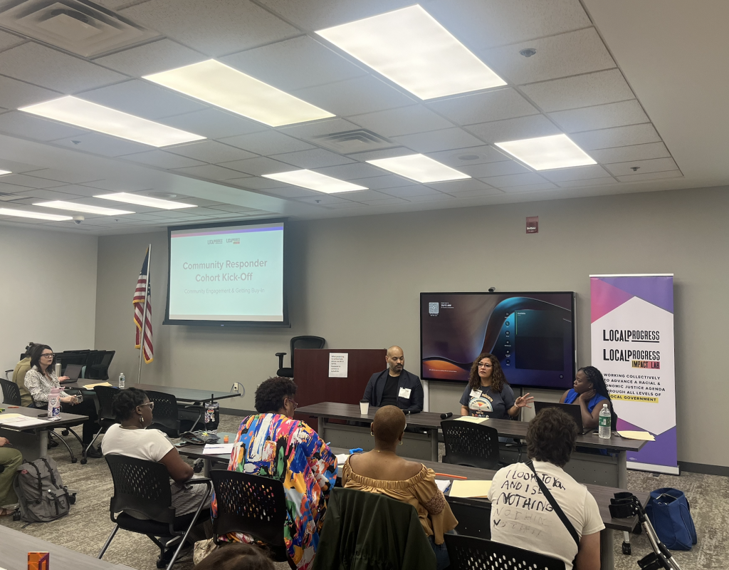 A group of panelists talking during the Community Responder Cohort